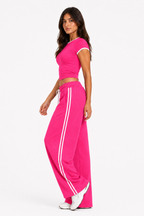 Ringer Track Co-ord Set (Pink Mist)