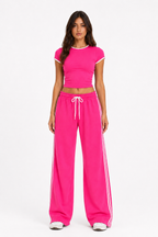 Ringer Track Co-ord Set (Pink Mist)