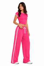 Ringer Track Co-ord Set (Pink Mist)
