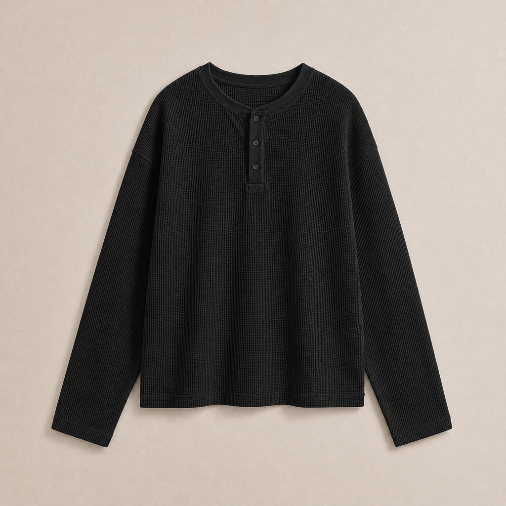 Classic Midnight Waffle Henley
