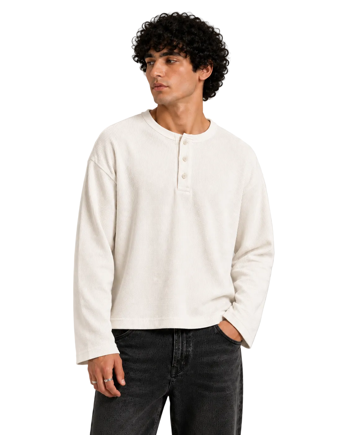 Men's Classic Henley - Snow