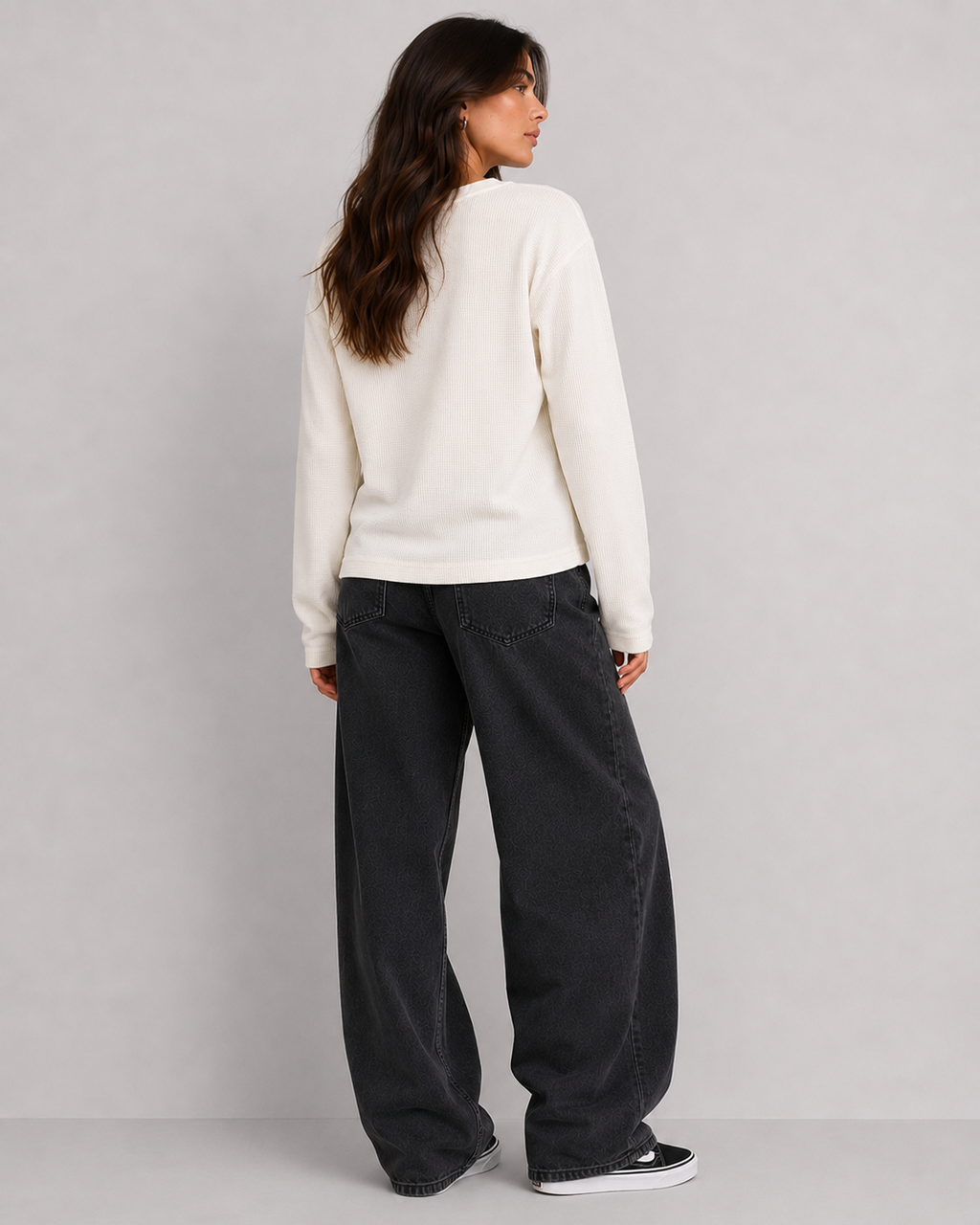 Women's Classic Waffle Henley - Snow