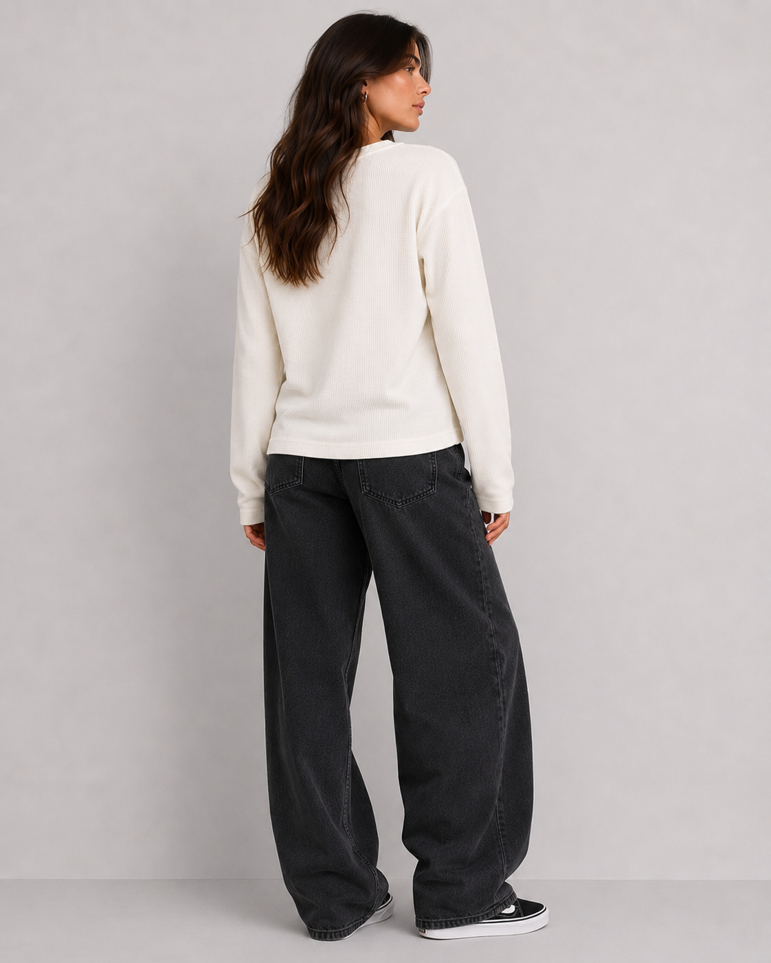 Women's Classic Waffle Henley - Snow