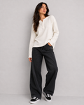 Women's Classic Waffle Henley - Snow