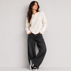Women's Classic Waffle Henley - Snow