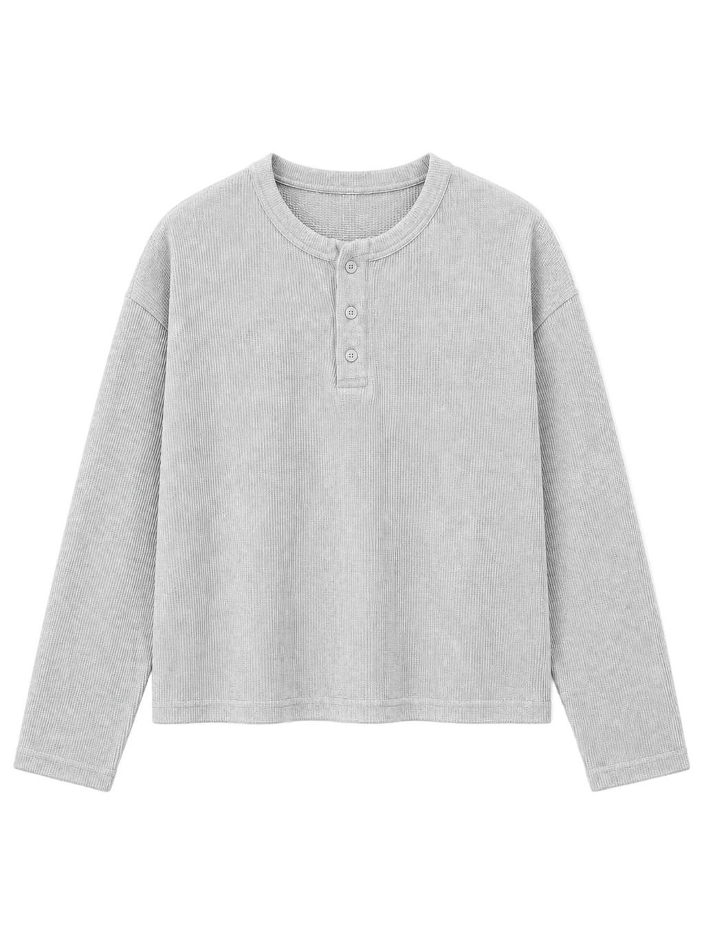 Men's Classic Henley - Mist Grey