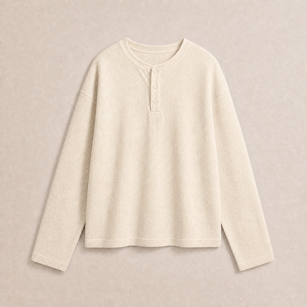 Classic Snow Waffle Henley
