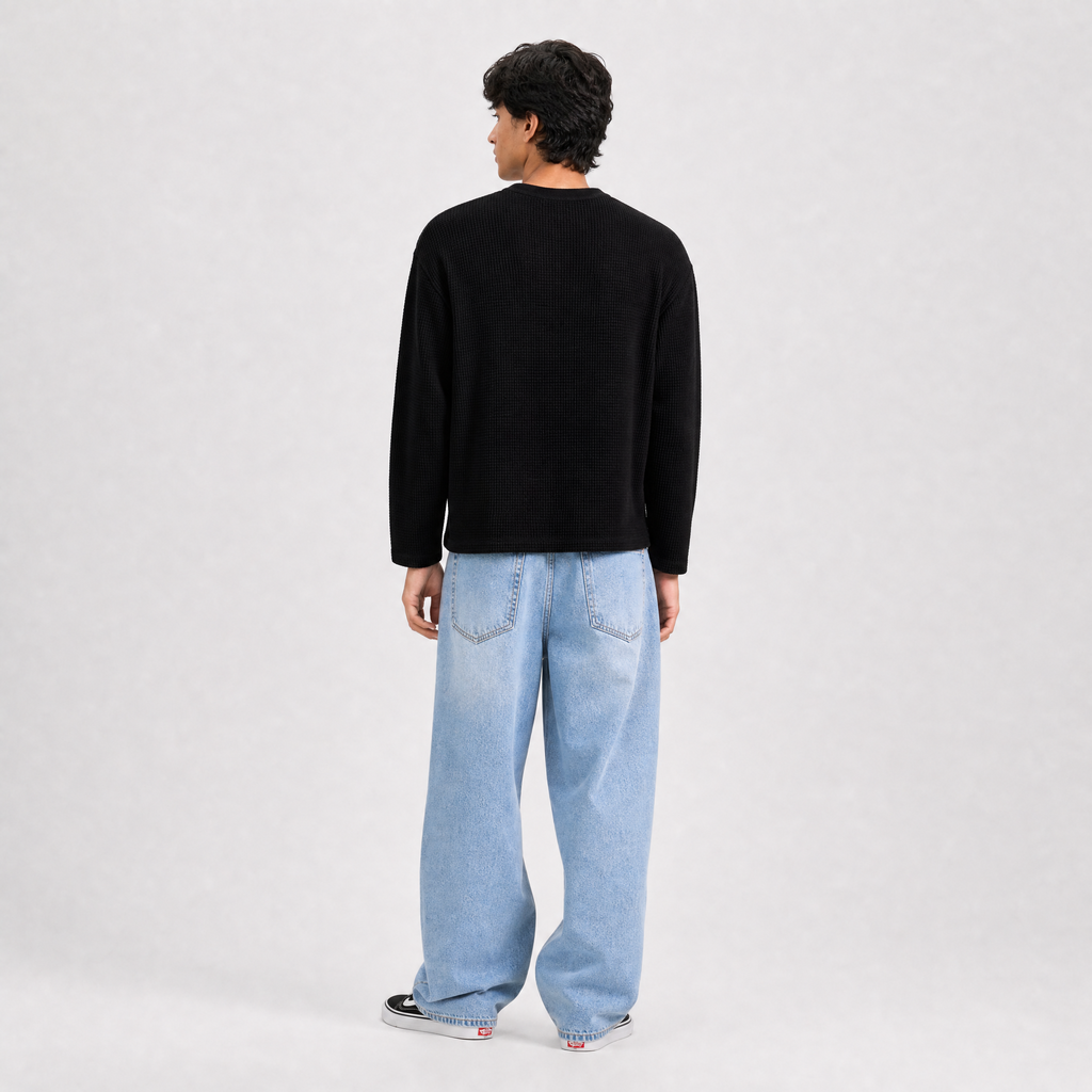 Classic Midnight Waffle Henley