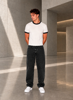 Classic Ringer Box T-Shirt (W-BLK)