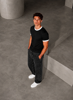 Classic Ringer Box T-Shirt (BW)