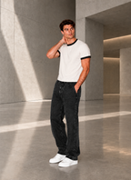 Classic Ringer Box T-Shirt (W-BLK)